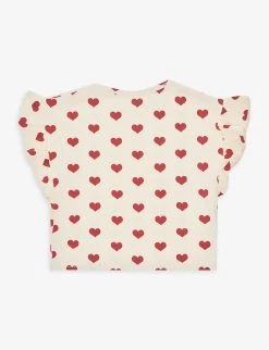 Reya Heart-print Stretch-organic Cotton Blend T-shirt 9 Months-3 Years -Kid Couture R04166459 BONCOEUR ALT02