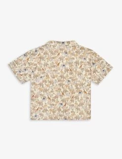Verbena Graphic-pattern Short-sleeve Organic-cotton Shirt 9 Months-3 Years -Kid Couture R04166461 SAFARI ALT02