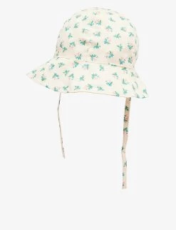 Cille Floral-print Wide-brim Cotton Bonnet 0-9 Months