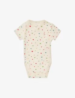 Minnie Heart-print Wrap-over Organic-cotton Babygrow 0-6 Months