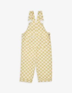Checkerboard Straight-leg Organic-cotton Dungarees 6 Months-4 Years