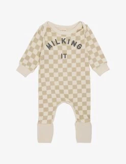 Milking It Strech-cotton Romper 0-12 Months