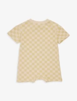 Check-print Short-sleeve Organic-cotton Romper 3-24 Months 5 Check-print Short-sleeve Organic-cotton Romper 3-24 Months -Kid Couture R04166833 OCHRE ALT02