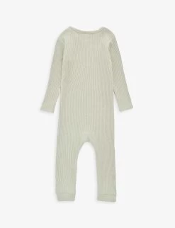 Milking It Slogan-print Organic Cotton-blend Baby Grow 0-12 Months -Kid Couture R04166836 PISTACHIO ALT02