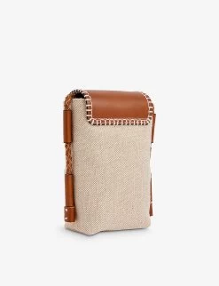 Chloé Brand-plaque Tassel-embellished Canvas Shoulder Kids' Bag -Kid Couture R04167150 STONECHOCOLATEVBROWN ALT02