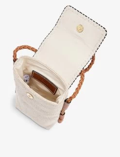 Chloé Brand-plaque Tassel-embellished Canvas Shoulder Kids' Bag -Kid Couture R04167150 STONECHOCOLATEVBROWN ALT03