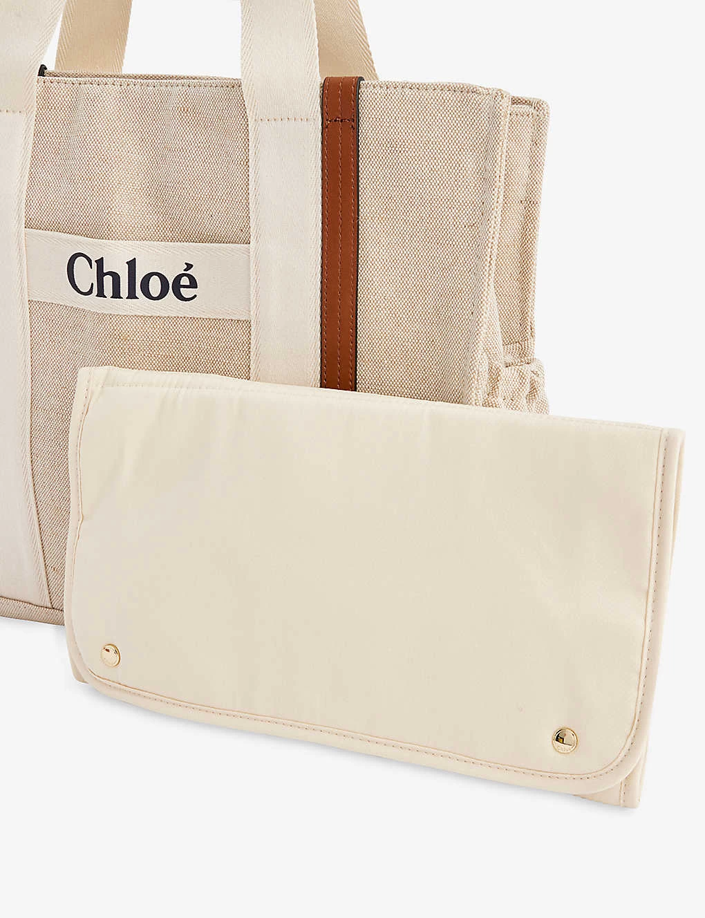 Chloé Brand-print Jute And Cotton-blend Baby Changing Bag 2 Chloé Brand-print Jute And Cotton-blend Baby Changing Bag - Image 2