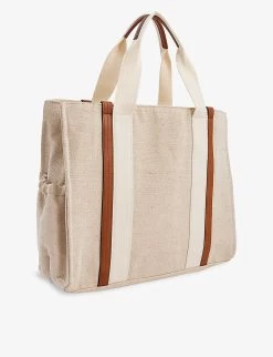 Chloé Brand-print Jute And Cotton-blend Baby Changing Bag 6 Chloé Brand-print Jute And Cotton-blend Baby Changing Bag -Kid Couture R04167155 UNIQUE ALT02