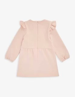 Chloé Ruffled Floral-embroidered Cotton-jersey Dress 6 Months-3 Years -Kid Couture R04167164 PINKWASHEDPINK ALT02