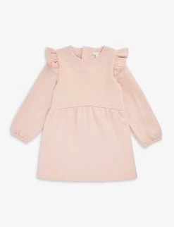 Chloé Ruffled Floral-embroidered Cotton-jersey Dress 6 Months-3 Years