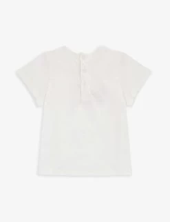 Chloé Floral Logo-embroidered Cotton-jersey T-shirt 4-14 Years 5 Chloé Floral Logo-embroidered Cotton-jersey T-shirt 4-14 Years -Kid Couture R04167168 OFFWHITE ALT02