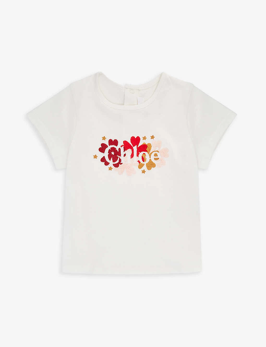 Chloé Floral Logo-embroidered Cotton-jersey T-shirt 4-14 Years 1 Chloé Floral Logo-embroidered Cotton-jersey T-shirt 4-14 Years