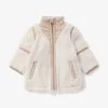 Chloé Brand-plaque Contrast-trim Fleece Coat 1-3 Years