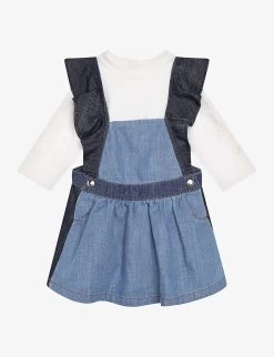 Chloé T-shirt And Denim Cotton Dress Set 6 Months - 3 Years