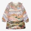 Chloé Graphic Floral-print Shirred Wool Dress 8-12 Years
