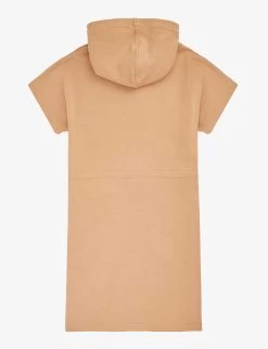 Chloé Logo-embroidered Hooded Cotton-jersey Dress 4-14 Years 5 Chloé Logo-embroidered Hooded Cotton-jersey Dress 4-14 Years -Kid Couture R04167176 STONE ALT02