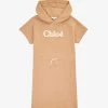 Chloé Logo-embroidered Hooded Cotton-jersey Dress 4-14 Years