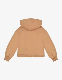 Chloé Logo-embroidered Cotton-jersey Hoody 4-14 Years -Kid Couture R04167182 STONE ALT02