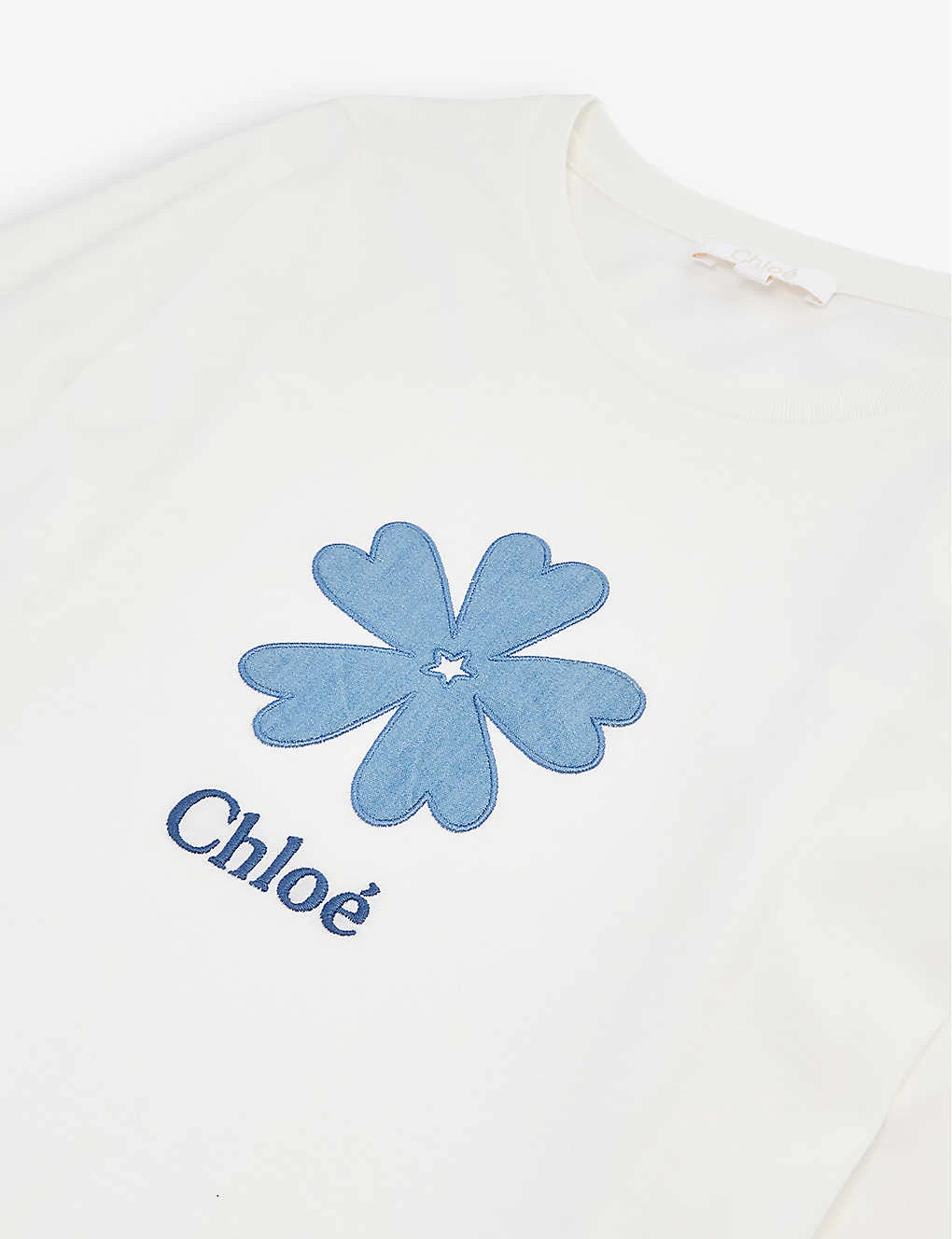 Chloé Logo-embroidered Floral-appliqué Cotton-jersey T-shirt 4-14 Years 2 Chloé Logo-embroidered Floral-appliqué Cotton-jersey T-shirt 4-14 Years - Image 2