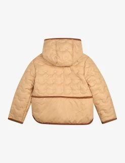Chloé Floral-embroidered Quilted Recycled-polyester Jacket 4-14 Years -Kid Couture R04167189 STONE ALT02