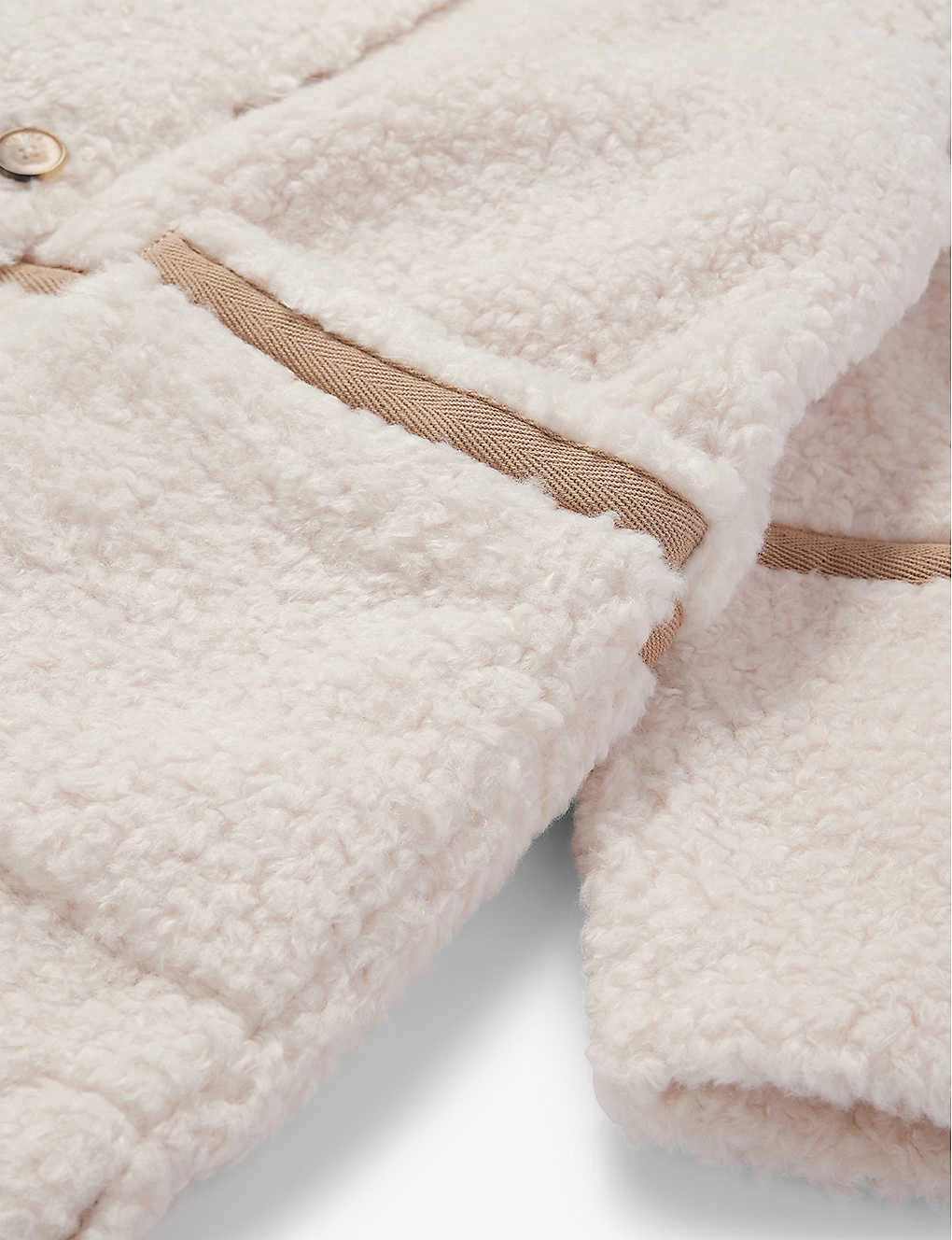 Chloé Funnel-neck Contrast-trim Fleece Coat 10-14 Years 2 Chloé Funnel-neck Contrast-trim Fleece Coat 10-14 Years - Image 2