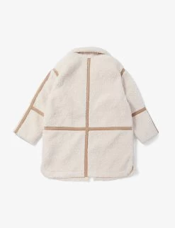 Chloé Funnel-neck Contrast-trim Fleece Coat 10-14 Years 5 Chloé Funnel-neck Contrast-trim Fleece Coat 10-14 Years -Kid Couture R04167190 IVORY ALT02