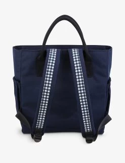 Kenzo Logo-embroidered Canvas Changing Bag -Kid Couture R04167532 NAVY ALT02