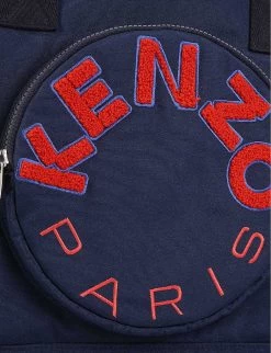 Kenzo Logo-embroidered Canvas Changing Bag -Kid Couture R04167532 NAVY ALT05