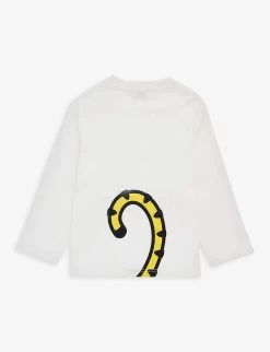 Kenzo Graphic Logo-print Long-sleeved Cotton-jersey T-shirt 6 Months-4 Years -Kid Couture R04167546 IVORY ALT02