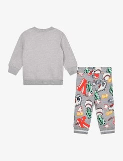 Kenzo Varsity Tiger-motif Cotton-jersey Tracksuit 6 Months - 4 Years -Kid Couture R04167551 LIGHTCHINEGREY ALT02