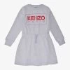 Kenzo Logo-print Long-sleeve Cotton-blend Dress 4-12 Years