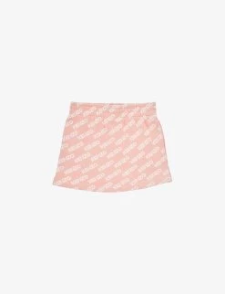 Kenzo Logo-print Elasticated-waist Cotton-jersey Skirt 4-12 Years -Kid Couture R04167556 NUDE ALT02
