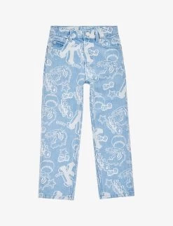 Kenzo Brand-pattern Regular-fit Denim Jeans 6-10 Years