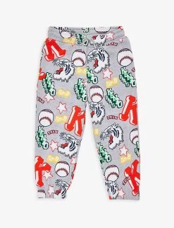 Kenzo Branded Graphic-print Tapered Cotton-jersey Jogging Bottoms 4-12 Years