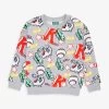 Kenzo Logo And Graphic-print Cotton-jersey Sweatshirt 4-12 Years