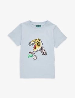 Kenzo Graphic Logo-print Short-sleeved Cotton-jersey T-shirt 4-12 Years