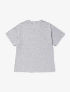Kenzo Logo-print Crewneck Cotton-jersey T-shirt 4-12 Years -Kid Couture R04167575 GREYMARL ALT02