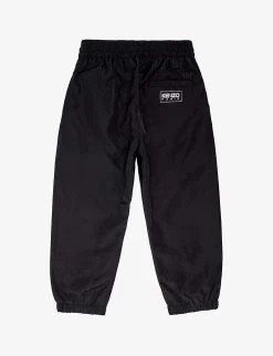 Kenzo Brand-print Elasticated-waist Cotton-jersey Jogging Bottoms 6-12 Years -Kid Couture R04167580 BLACK ALT02