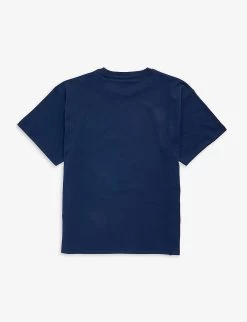 Kenzo Logo-print Cotton-jersey T-shirt -Kid Couture R04167581 NAVY ALT02