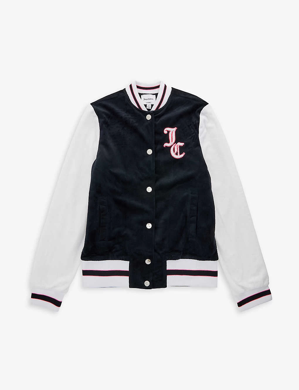 Juicy Couture Logo-embroidered Ribbed-trim Velour Jacket 8-16 Years 1 Juicy Couture Logo-embroidered Ribbed-trim Velour Jacket 8-16 Years