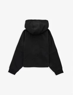 Juicy Couture Brand-tape Relaxed-fit Cotton-blend Hoody 3-16 Years -Kid Couture R04168210 BLACK ALT02