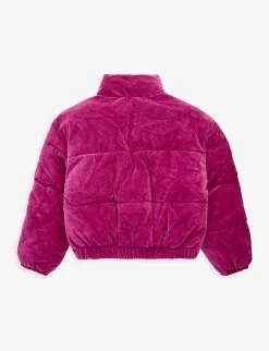 Juicy Couture Brand-print High-neck Velour Jacket 7-16 Years -Kid Couture R04168214 FESTIVALFUCHSIA ALT02