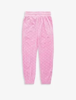 Juicy Couture Logo-embroidered Elasticated-waist Stretch-velour Jogging Bottoms 3-16 Years -Kid Couture R04168217 FUCHSIAPINK ALT02