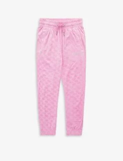 Juicy Couture Logo-embroidered Elasticated-waist Stretch-velour Jogging Bottoms 3-16 Years