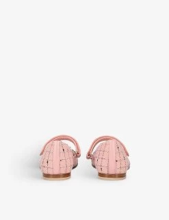 Gucci Aisha Checked Woven Ballet Flats 6 Months-5 Years -Kid Couture R04168271 PINK ALT03