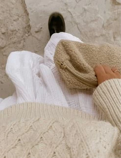 Teddy Logo-embroidered Woven Pouch -Kid Couture R04170543 TEDDYECRU ALT03