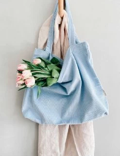 Rib Mom Stretch-cotton Shoulder Bag -Kid Couture R04170550 LIGHTBLUE ALT04
