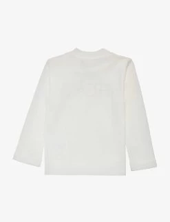 Versace Logo-print Cotton-jersey T-shirt 6-24 Months -Kid Couture R04170764 WHITEBLACKGOLD ALT02