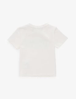 Versace Logo-print Short-sleeve Cotton-jersey T-shirt 6-9 Months -Kid Couture R04170768 WHITEMULTICOLOR ALT03