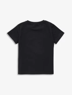 Versace Logo-print Cotton-jersey T-shirt -Kid Couture R04170772 BLACKFUXIA ALT02